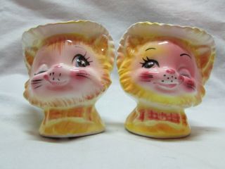 Vintage Enesco Winking Kitty Cat Salt And Pepper Shakers