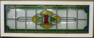 Old English Leaded Stained Glass Window Stunning Colorful Transom 45 " X 17.  5 "