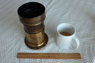Voigtlander Petzval 11 1/4 Inch F/3.  6 Voigtlander Antique Brass Lens (no.  3?)