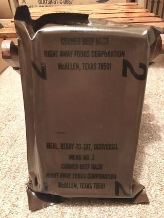 1994 Date Of Production Vintage Mre Military Meal 2 Corned Beef Hash