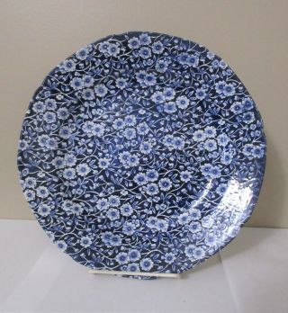 Vtg Calico Crownford China Dinner Plate Blue Chintz Staffordshire England 10.  5 "