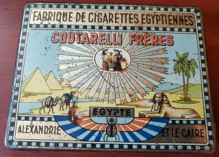 Antique Cigarette Tin - Coutarelli Freres Egypt - 100