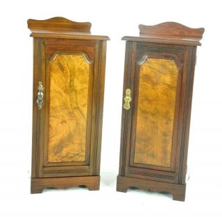 Antique Walnut Nightstands,  Antique Lamp Table,  Victorian Bedsides,  Walnut,  B1059