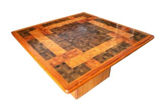 Danish Wood Mosaic Coffee Table By Christensen & Middelboe For Tranekær C1970