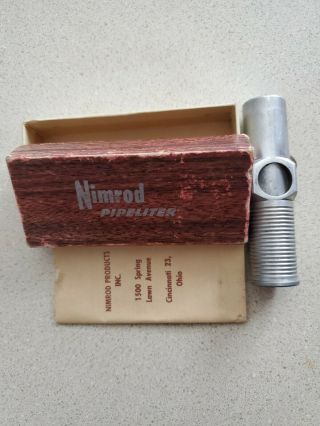 Vintage Nimrod Pipeliter Pipe Lighter Made In Usa W/original Box And Paperwork