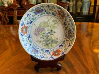 A Rare Chinese Qing Dynasty Doucai Porcelain Plate. 2