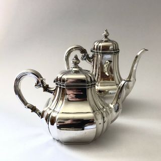 Elegant Heavy Solid Silver Tea / Coffee Pots Art Deco
