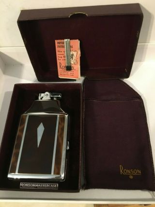 Vintage Ronson Mastercase Lighter W/ Cigarette Case.  Not Engraved