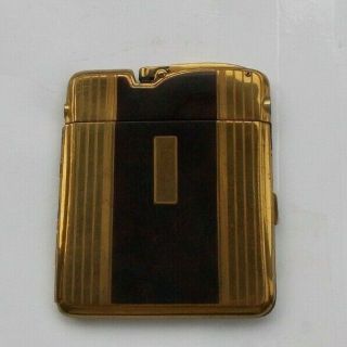 Rare Vintage Ronson Dureum Brass Cigarette Lighter & Case Combo Art Deco Enamel