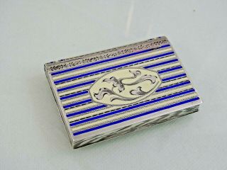 Magnificent Antique Silver Enamel Snuff Pill Box In Book Form European Sterling