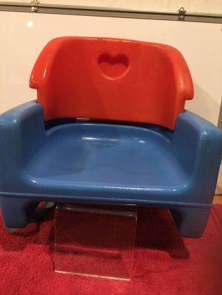 Fisher Price Grown With Me Booster Seat Chair Vintage 1990 Model 9118 Red Blue