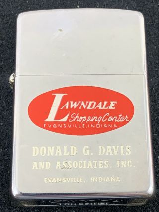 1962 Zippo Lighter - Lawndale Shopping Center Evansville,  Indiana Town & Country