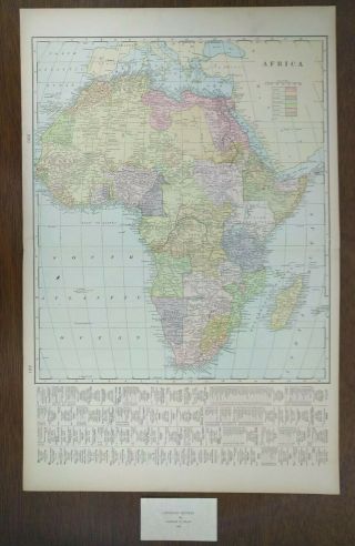 Vintage 1900 Africa Map 14 " X22 " Old Antique Kimberley Pretoria