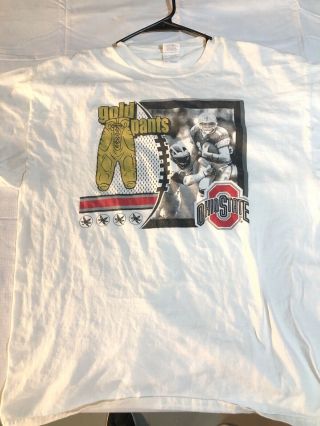 Ohio State Gold Pants Shirt Vintage Double Sided XL.  Shippig 3