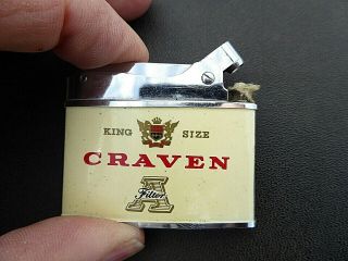 Vintage Advertising Cigarette Lighter Craven A King Size " Brother " Japan