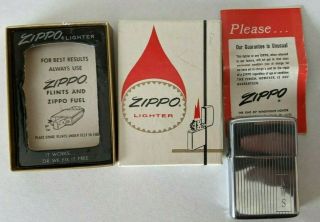 Vintage Zippo Lighter 200 Brush Finish With Box & Instructions Nr