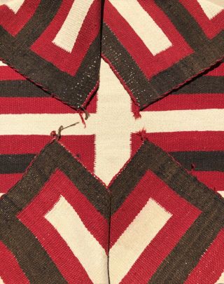 Early Antique Navajo Saddle Blanket Rug Native American C 1925 - 1935 51” X 34”