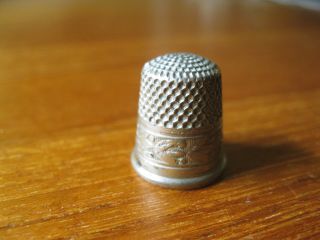 Vintage Sewing Thimble Silver Nickel Size 6 Sbc Simon Brothers Co.