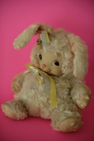 The Rushton Company Vintage Rubber Face Bunny Rabbit Plush Stuffed Rare 1950 