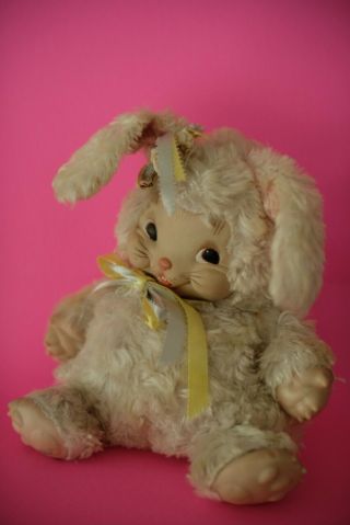 The Rushton Company Vintage Rubber Face Bunny Rabbit Plush Stuffed Rare 1950 ' s 2