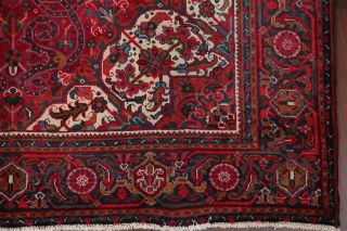 Vintage Geometric Heriz Long - Wearing Area Rug Red Living Room Wool Carpet 7x9