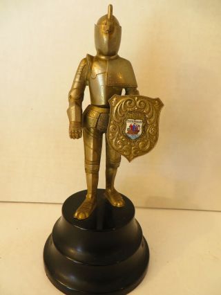 Rare Unique Vintage German Made Knight In Armor Diecast Table Lighter