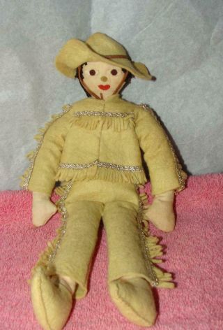 Vintage Hand Made Cloth Cowboy Doll Folk Art