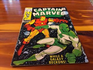 Vintage Captain Marvel Comic Book Vol 1 No 14 1969 While A Galaxy Beckons