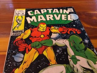 Vintage Captain Marvel Comic Book Vol 1 No 14 1969 While A Galaxy Beckons 2