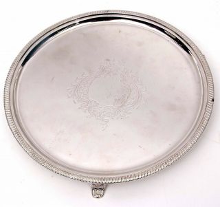 Large 31cm 1090g Victorian Sterling Silver Salver Tray Dish 1894 Josiah Williams