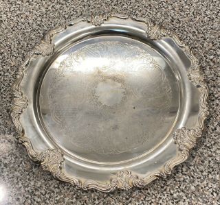 Fb Rogers Italy Silver Plated 13” Round Vintage Platter Serving Tray