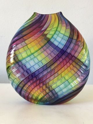 Exceptional Murano Art Glass Vase - Signed - Modern Italy Italian