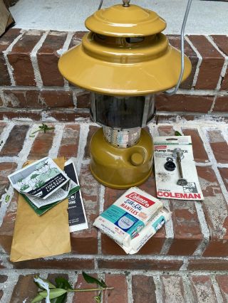 Vintage 1972 Coleman Gold Bond 228f Lantern With Papers