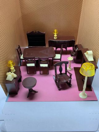 Rare Vintage IRENE Miniatures Doll House Furniture Dining Room 2