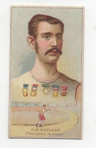 1880s W.  S.  Kimball Tobacco Card Of H.  M.  Schloss Champion Sprinter