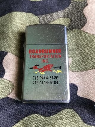 1982 Vintage Zippo Slim Lighter Roadrunner Transportation Inc
