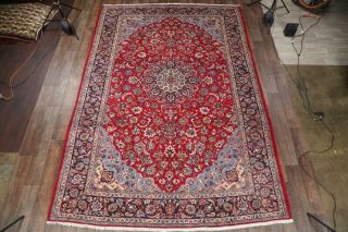 One - of - kind Vintage Traditional Floral Oriental Area Rug Hand - Knotted RED 10x14 2