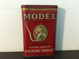 Vintage Empty Model Pocket Tobacco Tin - Antique - Advertising