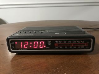 Ge Digital Clock Radio Vintage General Electric Model 7 - 4612bka Black Vtg