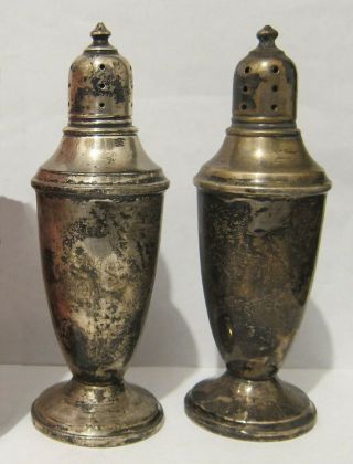 Sterling Reinforced Salt & Pepper Shakers Revere Silversmiths 1151 - 30s Vintage