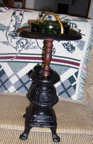 Vintage Ashtray Stand Smokers Smoking Pedestal Base Is Old - Fashioned Woodstove