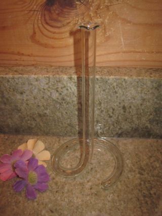 Vintage Fluted Hand Blown Bud Vase Clear Glass Very Pretty