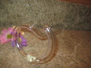 Vintage Fluted Hand Blown Bud Vase Clear Glass Very Pretty 3