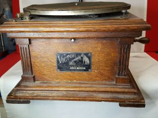 Antique Circa 1905 Victor Victrola VIC - II Phonograph w/Flower Horn 3