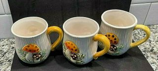 Sears 1978 Vintage Merry Mushroom Cup Mug Set 3 Mugs Buy It Now.