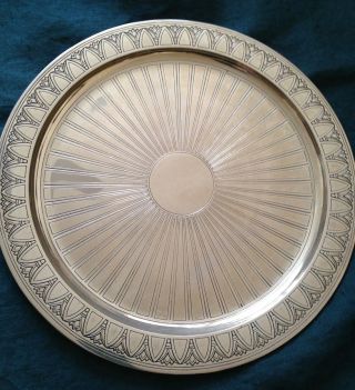 Vintage Tiffany & Co.  Art Deco Sterling Silver Charger,  11 