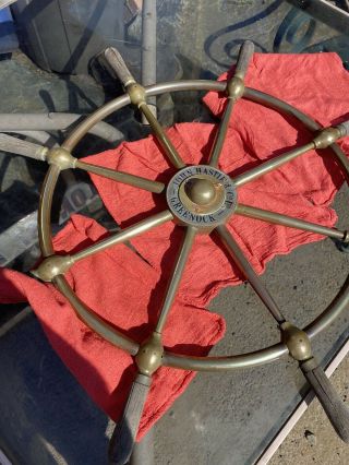 John Hastie & Co Brass Ship Wheel Greenock Antique