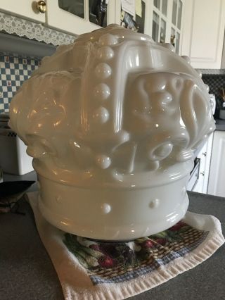 Antique Milk Glass Crown Gas Pump Globe