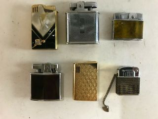 Group Of 6 Vintage Cigarette Lighters - - Musical Aria,  Ronsons,  Whirlwind Skkk,