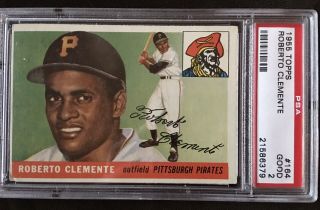 1955 Topps Roberto Clemente Rookie Baseball Card 164 Psa Good 2 Pirates